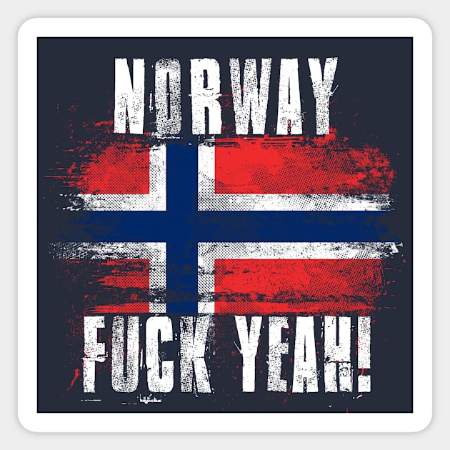 Norway Fuck Yeah! Wartorn Distressed Flag Sticker by Family Heritage Gifts